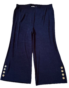 Chico’s Gr. 2P (Large Petite) Linky Strick marineblau kurze Hose silber Knöpfe am Saum - Bild 1 von 13