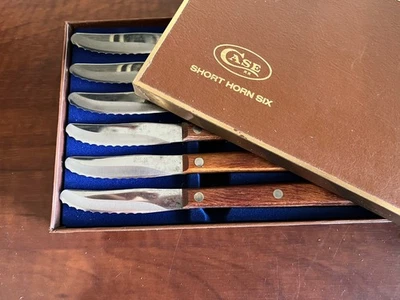 Juego de CUCHILLOS PARA CARNE CASE XX 256 SS SIN USAR EN CAJA ORIGINAL Cuerno Corto Seis Foto 1 de 3