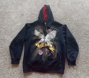 Avirex Hoodie Herren Gr. Large Full Zip Strass Adler Full Zip Jacke Logo - Bild 1 von 5