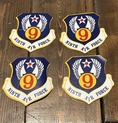 Lote de 4 calcomanías adhesivas de 4 pulgadas de la Novena Fuerza Aérea Militar Foto 1 de 4