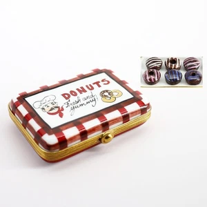 Limoges Porzellan Schatulle Donuts Schmuckkästchen mit 6 Überraschungs Donuts innen - Bild 1 von 6