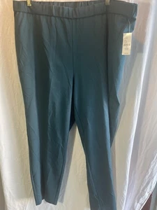 Catherines Black Label Teal Blue Comfort Elastic Waist Plus 2X Pull On NEW TAGS! - Picture 1 of 5
