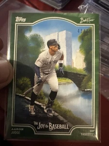 2025 Topps x Bob Ross: The Joy of Baseball Aaron Judge #34 Sap Green /75 - Picture 1 of 6