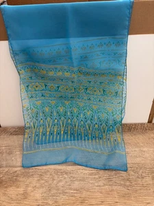 Sciarpa - Blu trasparente con motivo indiano - Foto 1 di 5