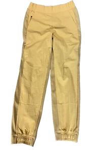 Athleta Textured Brooklyn Jogger Mustard 2 Athleisure Tapered Reißverschlusstasche - Bild 1 von 11