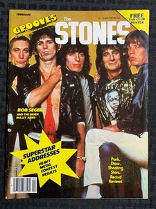 1979 Feb THE STONES Grooves Magazine v.2 #2 FN+ 6.5 with Fan Club Poster - Picture 1 of 4