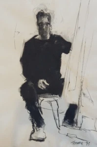 AUSTRALIAN CHARCOAL ON PAPER THE ARTIST BY TRAHAIR 1995   P93 - Imagen 1 de 5
