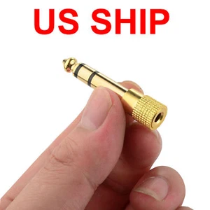 6.5mm 1/4"Male plug to 3.5mm 1/8"Female Jack Stereo Headphone Audio Adapter US - Picture 1 of 4