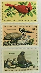 WILDLIFE - SET OF THREE REMEMBER STAMPS - USPS 1972 MNH - Bild 1 von 4