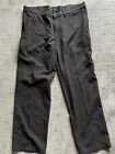 Haggar H26 40 X 32 Black Check Tech Polyester Flat Front Mens Dress Pants