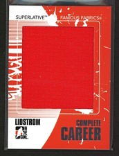 NICKLAS LIDSTROM 10-11 ITG SUPERLATIVE FAMOUS FABRICS COMPLETE CAREER CC-08 6/9