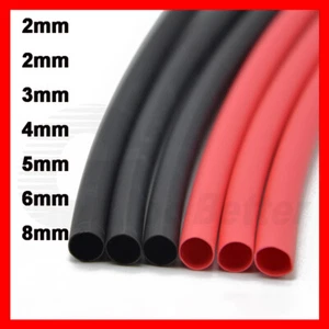 Schrumpfschlauch Bundware Meterware 2:1 Rot Schwarz φ1mm 2mm 3mm 4mm 5mm 6mm 8mm - Picture 1 of 7