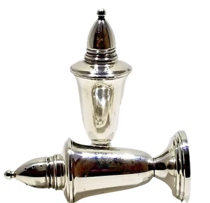 Vintage Krone Sterlingsilber gewichtete Salz Pfefferstreuer Glaseinsätze  - Bild 1 von 10