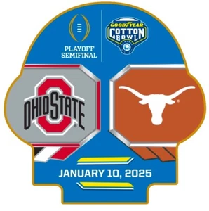 2024 2025 Cotton Bowl Texas Longhorns Ohio State CFP College Playoff Pin - Picture 1 of 1