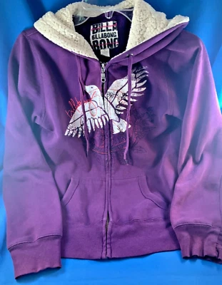 CHAQUETA CON CAPUCHA BILLABONG PÚRPURA OSCURO PÁJARO FORRADA DE LANA PARA DAMA DE SEGUNDA MANO - TALLA M Foto 1 de 4