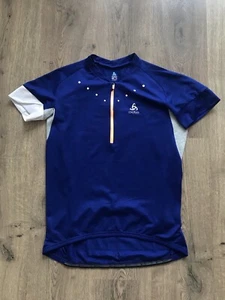 Womens Odlo Cycling Shirt Jersey Blie Bike Top Blue Lady Size L - Picture 1 of 7