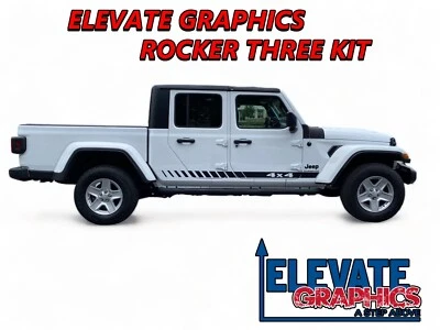 Balancín lateral gráfico tres rayas calcomanías 2019-2026 para Jeep Gladiator/Wrangler Foto 1 de 4