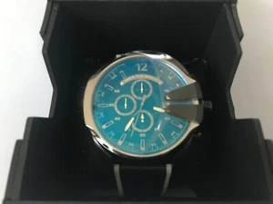 NEW DIESEL MEN'S WATCH MEGA CHIEF IRIDESCENT CHRONOGRAPH BLACK NYLON DZ4523 - Picture 1 of 6