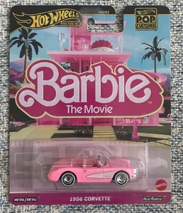 Hot Wheels Premium Pop Culture Barbie The Movie 1956 Corvette Rosa - Imagen 1 de 2