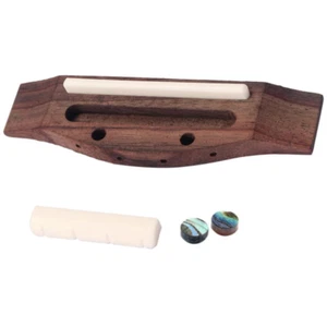 Ukulele Rosewood Bridge Saddle Nut Shell Dot for 4 String Guitar 2023 NEW - Picture 1 of 10