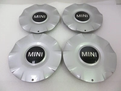 MINI COOPER 04-09 SILVER CENTER CAPS -SET 4 - 59501 - 36136764100-01 - OEM #B Foto 1 de 4