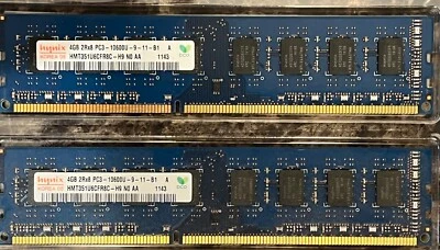 Hynix 8GB 2X4GB PC3-10600 U  Desktop RAM - Image 1 of 2