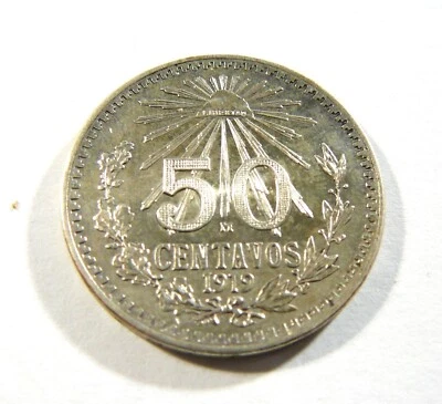 Mexico 1919 Mo Silver 50 Centavos High Grade - Image 1 of 2