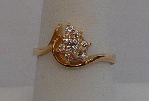 Park Lane Retired Hostess Clear CZ Pineapple Cluster Ring   Pretty!  Size 8 - Picture 1 of 6