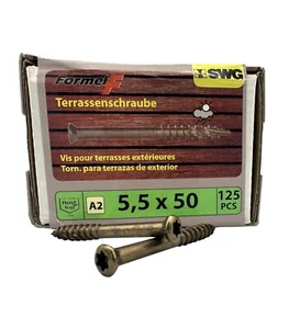 Terrassenschrauben 5,5 x 50- 125Stk Edelstahl A2 thermisch gebräunt / Rostfrei - Picture 1 of 2