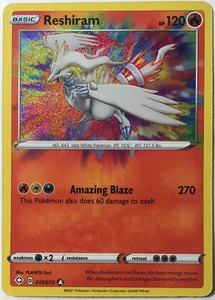 POKEMON RESHIRAM 017/072 DESTINOS BRILLANTES INCREÍBLE HOLO RARO CASI COMO NUEVO - Imagen 1 de 2