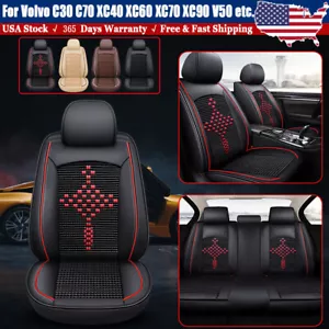 For Volvo PU Leather Auto Car Front&Rear Seat Covers 2/5 Seats Full Set Interior - Picture 1 of 30