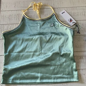 NWT Fila Spaghetti Strap Green Tank Medium. 100% Polyester - Picture 1 of 9