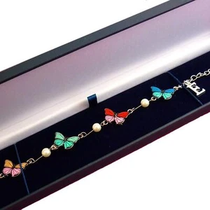 Butterfly Bracelet with Letter Charm for Girls, Women. In a Gift Box. New! - Picture 1 of 7