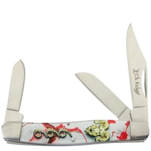 Elk Ridge Gentleman's Stockman White & Red Folding Stainless Knife 42453RD - Picture 1 of 1
