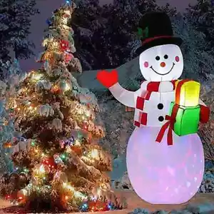 5 Fuß Weihnachten aufblasbare Schneemann Outdoor Hof rotierende LED aufblasbare Gartendeko - Bild 1 von 13