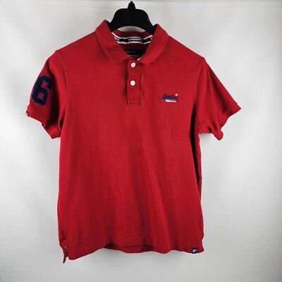 Superdry Shirt Mens XXL Red Premium S/S Polo 56 Embroidered Arm - Image 1 of 4