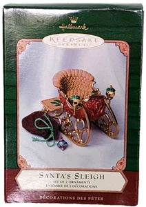 Hallmark Keepsake Ornament 2006 Santa’s Sleigh Set of 2 Christmas Decor - Picture 1 of 3
