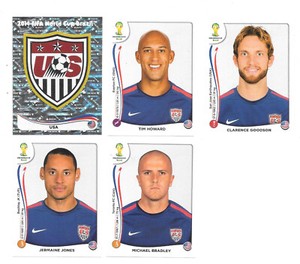 PANINI FIFA WORLD CUP BRAZIL 2014, Team USA 5 Stickers. B22