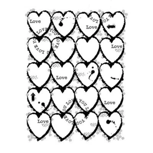Woodware Clear Stamp FRS896 Heart Background - Herz Herzen Hintergrund Love - Bild 1 von 1