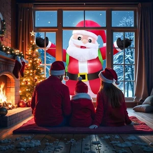 8 FT Christmas Inflatable Outdoor Decorations, Climbing Santa Blow Up Yard - Picture 1 of 7