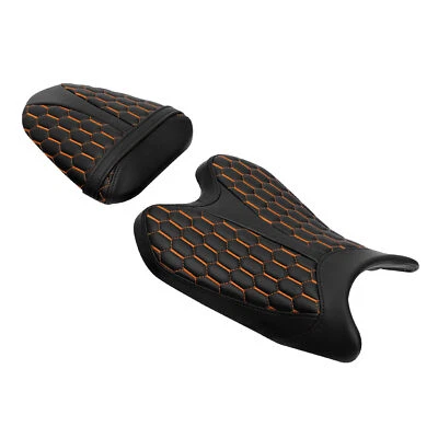 Asiento de conductor y pasajero negro + naranja apto para Yamaha YZF R6 YZF-R6 2008-2016 Foto 1 de 4