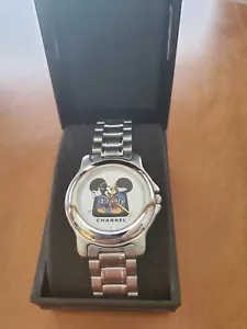 Vintage Disney Channel Mickey Mouse Watch Silver Tone Quartz Watch - Picture 1 of 4