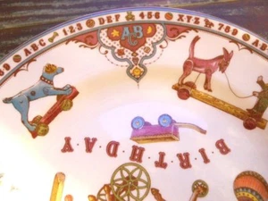 Piatto bambino vintage Spode 8" ABC compleanno stile vittoriano bambini cane edoardiano - Foto 1 di 5