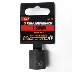 GearWrench 84124 6 puntos estándar enchufe de impacto métrico 1/4" unidad x 15 mm - Imagen 1 de 2