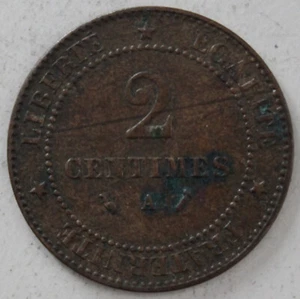 France 2 Cents 1887 A - Picture 1 of 2