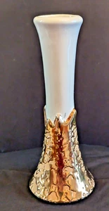 American Bisque 8 " White Vase w/Weeping 24k Gold. Stunning! - Picture 1 of 5
