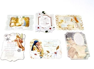 Punch Studio 12 Tarjetas de Navidad troqueladas Antigüedades Ephemera Glory to God 65250 - Imagen 1 de 3