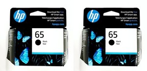 HP #65 Black Ink Cartridge 2 pack NEW GENUINE