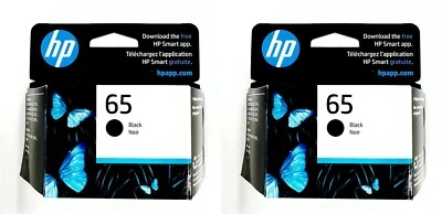 Cartucho de tinta negro HP #65 paquete de 2 NUEVO GENUINO Foto 1 de 3