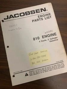 Jacobsen 810 Gasoline Engine Parts Manual 4cycle 2 Cylinder Gas - Picture 1 of 1